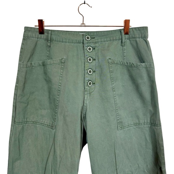 Pistola Tammy High Rise Trouser Utilitarian Button Fly Pants Colonel Army Green - Picture 7 of 15